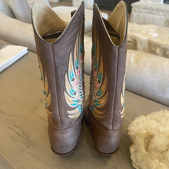 Corral Boots Womens Winged Eagle Embroidered Leather Cowboy Western Boots 7.5 - Picture 5 of 7
